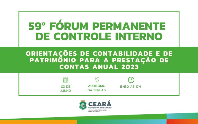 CGE divulga a programação do 59º Fórum Permanente de Controle Interno