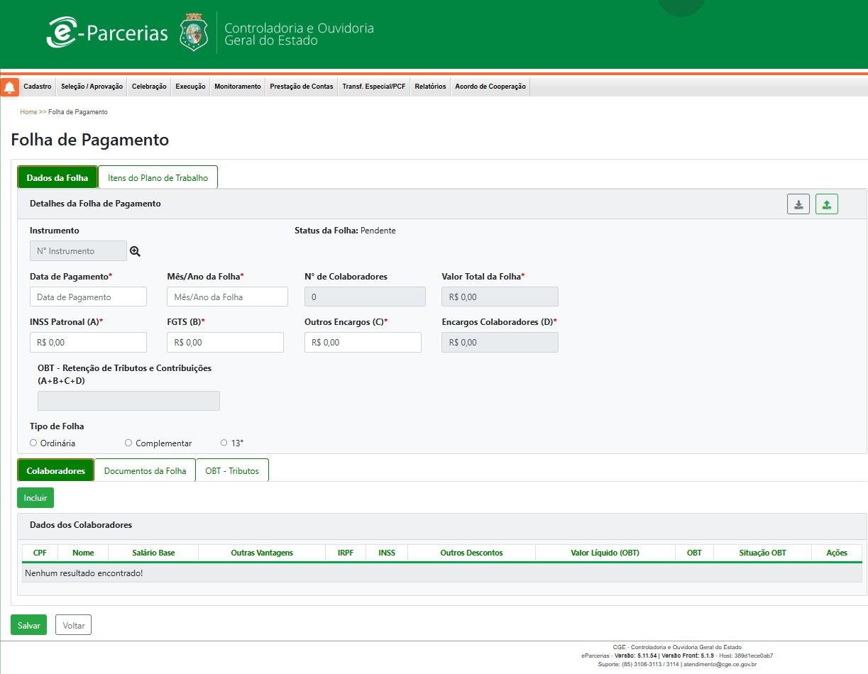 e-Parcerias passa a contar com nova funcionalidade de OBT para Folha de Pagamento